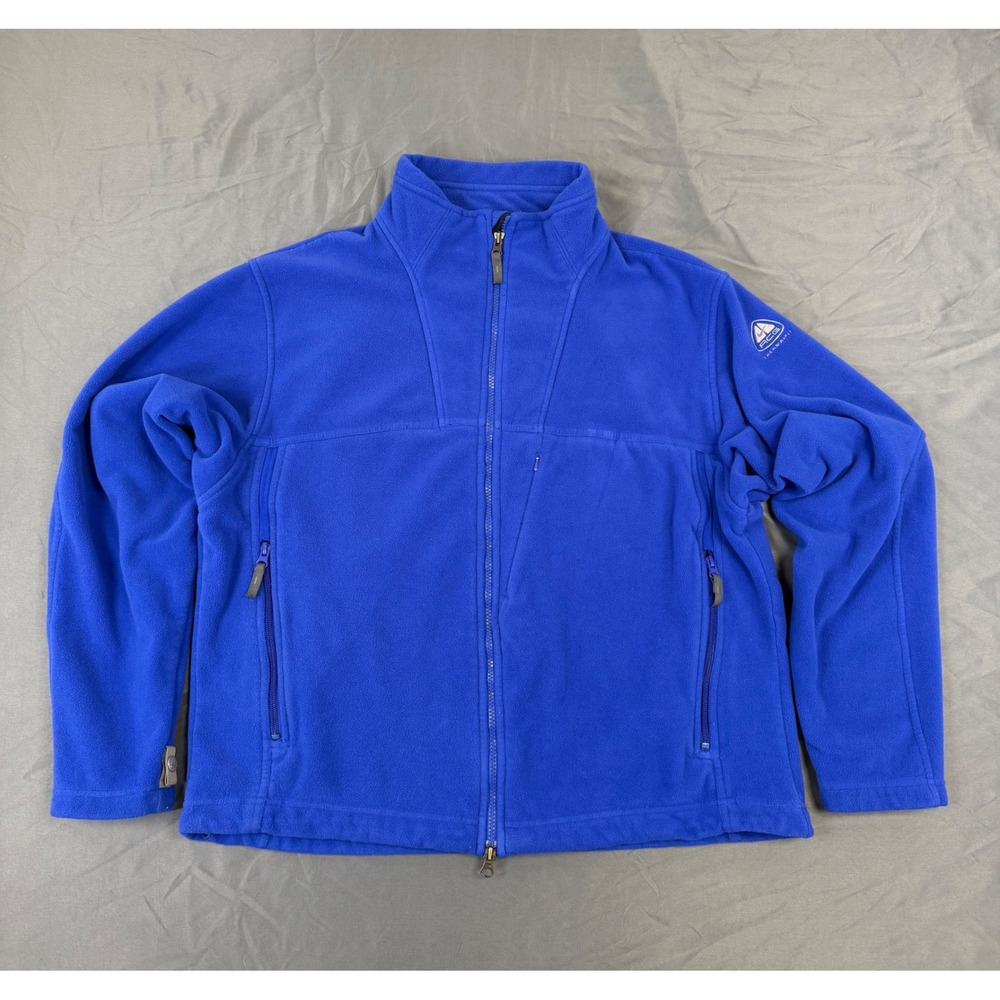 Nike ACG Therma-Fit Fleece Jacket Mens Large Blue Full Zip Thermal Layer 2 Logo